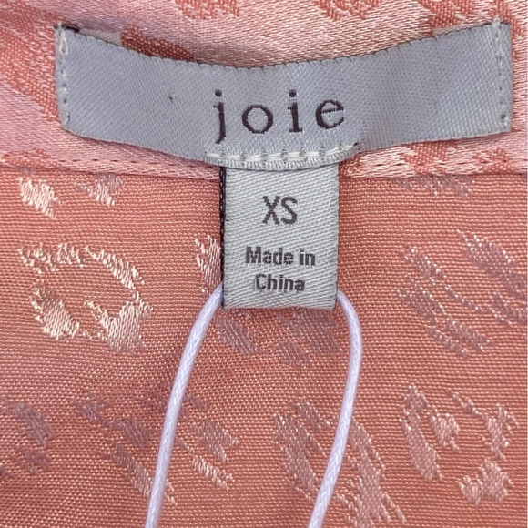 Joie Daran Pink Leopard Jacquard Tie Shirt Dress - Picture 6 of 6